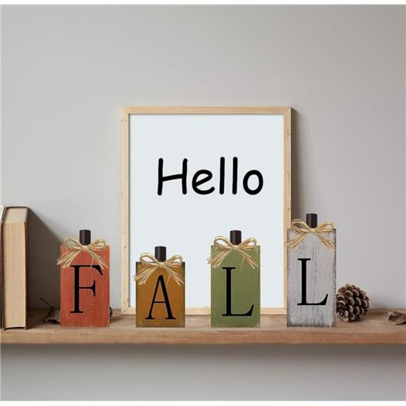 Thanksgiving Fall Signs Wooden Table Sign Vintage Farmhouse Fall Block Sign - Picture 3 of 7